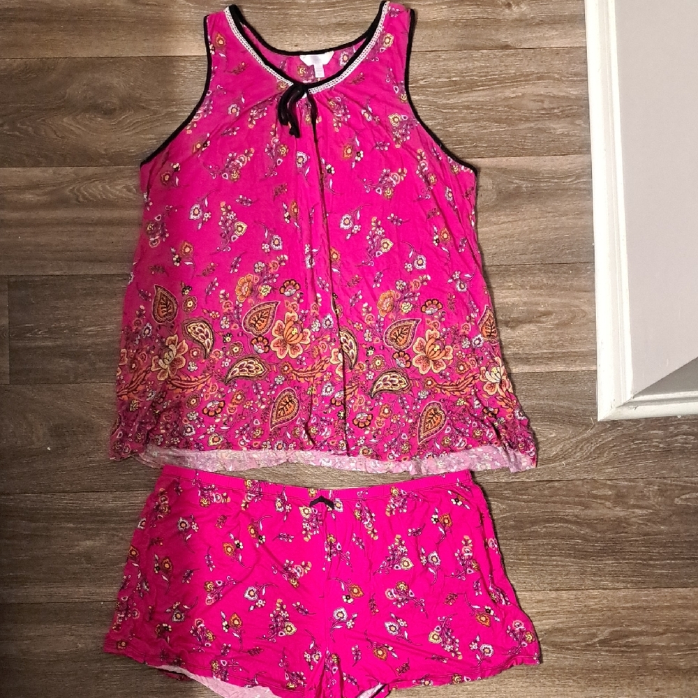 Secret Treasures Pink Paisley Sleepwear Set